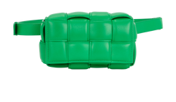 Padded Cassette Mini Belt Bag, Leather, Green, 214D, S, 3*